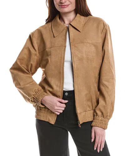 Endless Rose Faux Suede Work Jacket In Brown