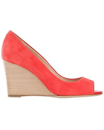 Tod's Leather Wedge Pump In Red
