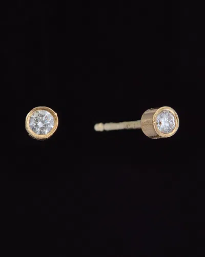 Italian Gold 14k  0.15 Ct. Tw. Diamond Studs In Gold