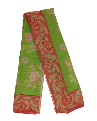 Etro Silk Multicolor Scarf (authentic Pre-loved) In Green