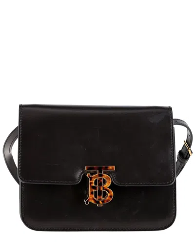 Burberry Medium Tb Logo Flap Shoulder Bag (authentic Pre-loved) In Black