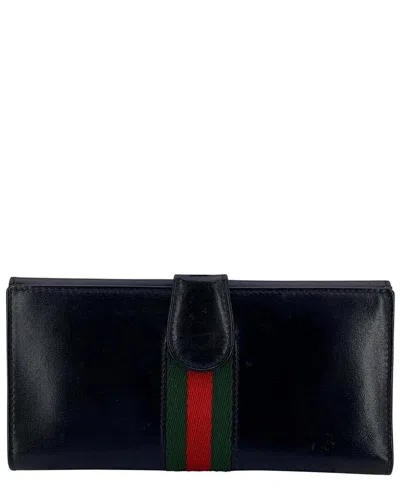 Gucci Vintage Leather Wallet (authentic Pre-loved) In Black