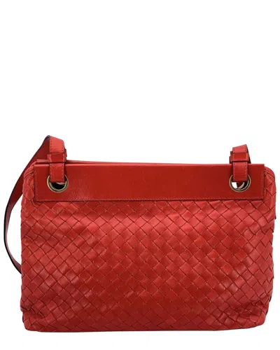 Bottega Veneta Leather Tote Bag Intrecciato (authentic Pre-loved) In Red