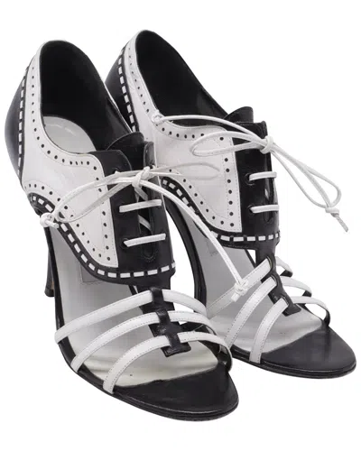 Manolo Blahnik Women's Leather Lace-up Sandal (authentic Pre-loved) In Black