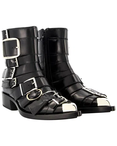 Alexander Mcqueen Women's Leather Boxcar Boot (authentic Pre-loved) In Black