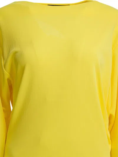 Jacquemus Flowing Viscose Jersey Dress With Embroidered Detailing In Yellow