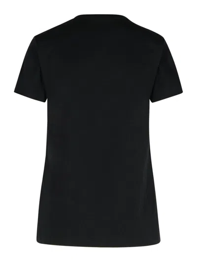 Moncler Cotton Ribbed Crewneck Short-sleeve T-shirt In Black