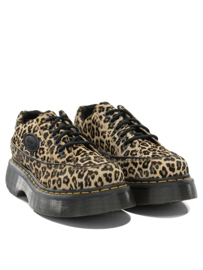 Dr. Martens Beige Leather Rubber Shoes In Animal Print