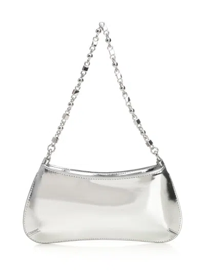 Jacquemus Le Petit Bisou Chain Rectangular Shoulder Bag In Metallic