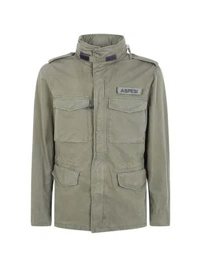 Aspesi Flap-pocket Jacket In Green