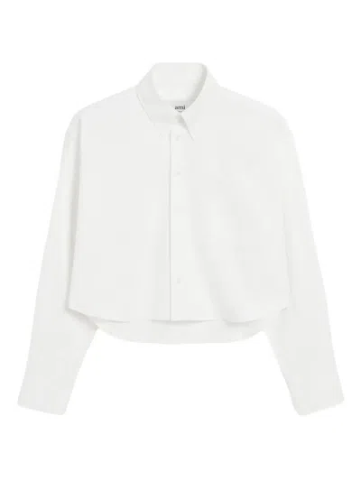 Ami Alexandre Mattiussi Ami Paris Ami Paris Oxford Cropped Shirt In Black