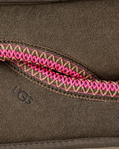 Ugg Low-profile Clog With Braid And Shearling Lining In Brown