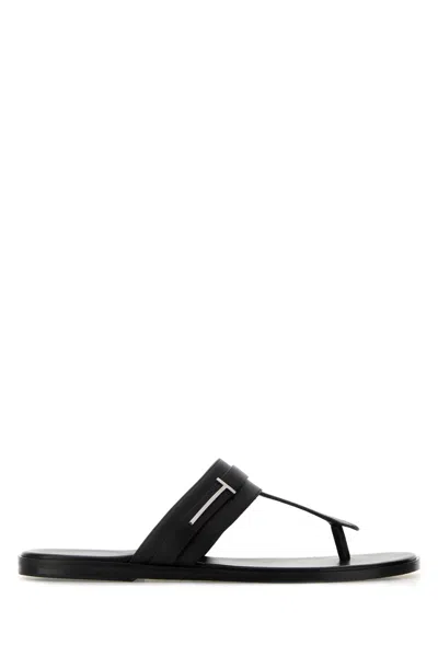 Tom Ford Flat Sandals Open Toe Single Strap In Black