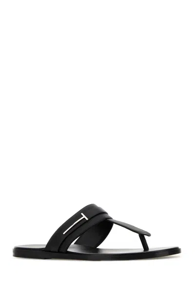 Tom Ford Flat Sandals Open Toe Single Strap In Black