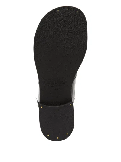 Acne Studios Women Black Boots With Embossed Logo On The Side In Leather Woman