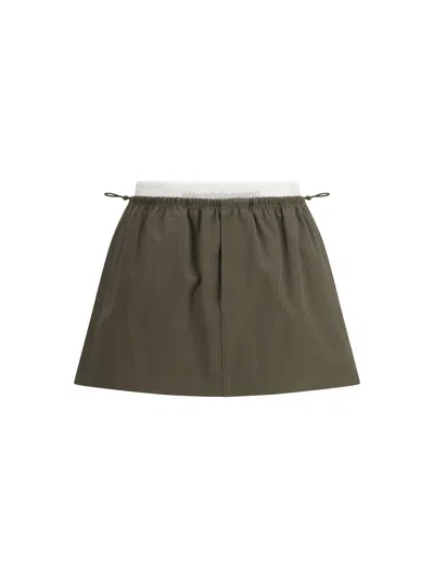 Alexander Wang Women Mid-rise Mini Logo Elastic Skirt In Multi