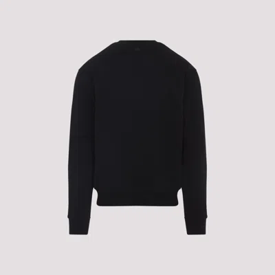 Ami Alexandre Mattiussi Ami Paris Men Black Crewneck Sweater With Adc Embroidery On The Front In Wool Blend Man In Multi