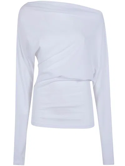Ann Demeulemeester White Drop Shoulder Top In White