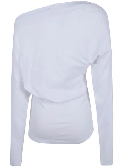 Ann Demeulemeester White Drop Shoulder Top In White