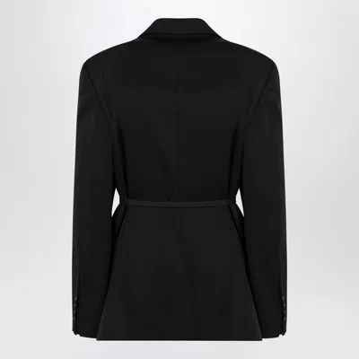 Balenciaga Tailored Wrap Wool Jacket Regular Fit In Black