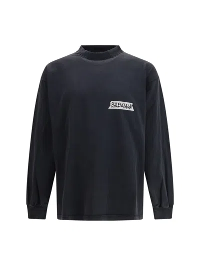 Balenciaga Oversized Logo-print Cotton-jersey T-shirt In Blue
