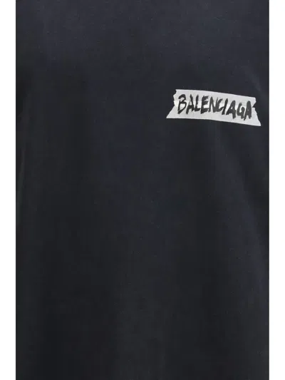 Balenciaga Oversized Logo-print Cotton-jersey T-shirt In Blue