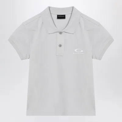 Balenciaga Cotton Pique Polo Shirt With Sport Icon Logo In White