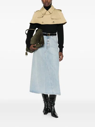 Burberry Collared Buttoned Cropped Jacket In Neutral