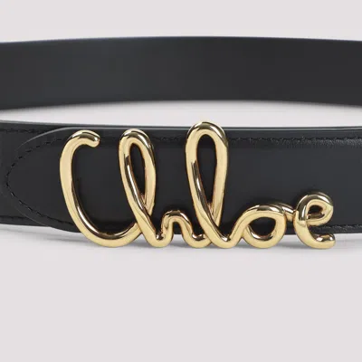 Chloé Iconic Leather Belt Adjustable Length In Black