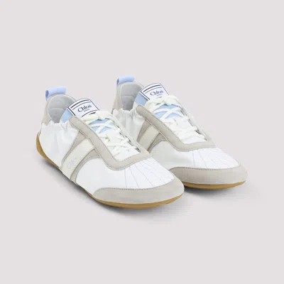Chloé White Calf Leather Bos Taurus Athletic Sneakers In Multi