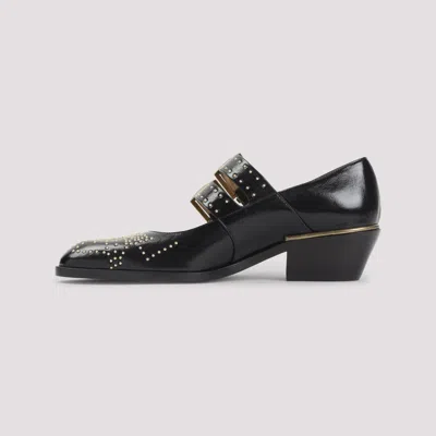 Chloé Chloe Elegant Pumps With Leather Construction And 4cm Heel Height In Black