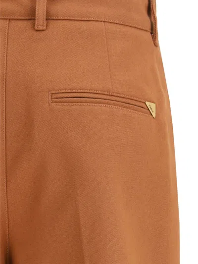 Chloé Chloe Women Pantalone Dalla Gamba Ampia In Cotone Mattone In Multi
