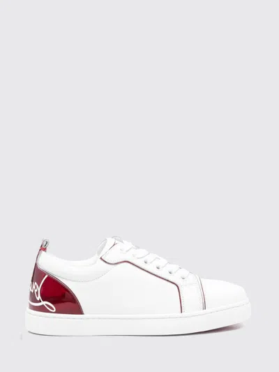 Christian Louboutin Fun Vieira Printed Pvc-trimmed Perforated Leather Sneakers In White