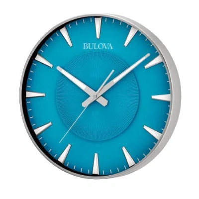 Bulova Clocks Medallion Wall Clock, Blue Dial In White