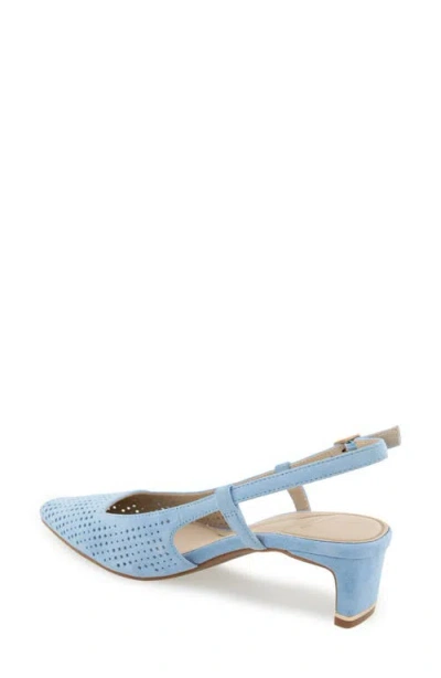 Kenneth Cole Marbella Perforated Suede Slingback Heel In Blue