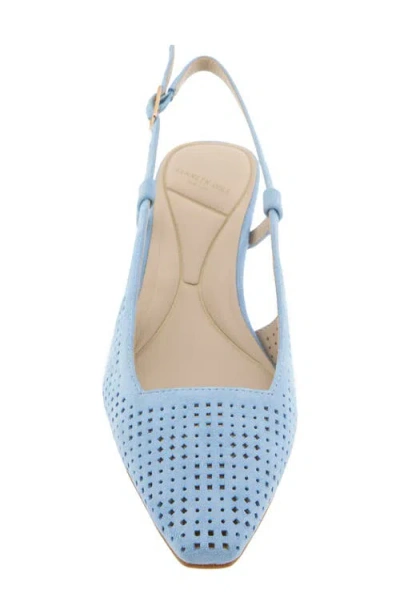 Kenneth Cole Marbella Perforated Suede Slingback Heel In Blue