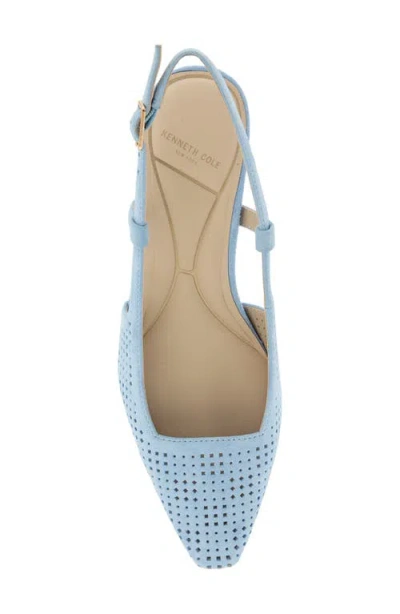 Kenneth Cole Marbella Perforated Suede Slingback Heel In Blue