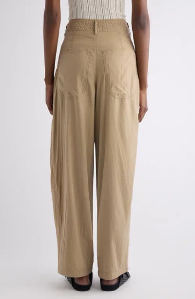 Isabel Marant Inaya High Waist Gathered Straight Leg Pants In Brown