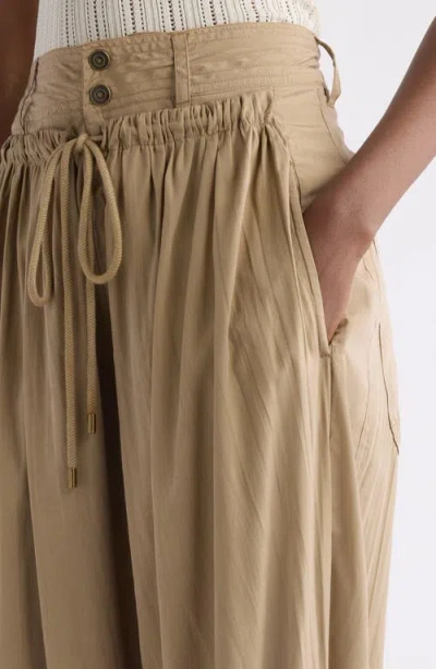 Isabel Marant Inaya High Waist Gathered Straight Leg Pants In Brown