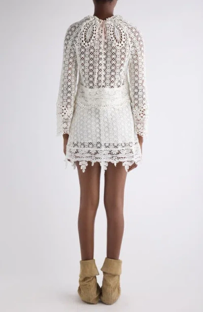 Isabel Marant Hizene Cotton-guipure Lace Mini Dress In Neutral