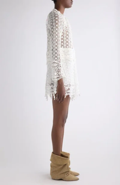 Isabel Marant Hizene Cotton-guipure Lace Mini Dress In Neutral
