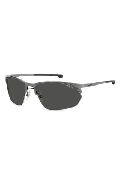 Carrera Eyewear 65mm Oversize Rectangular Sunglasses In Gray
