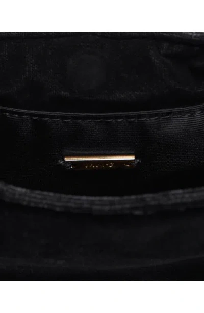 Mango Velvet Loop Handle Pouch Bag In Black