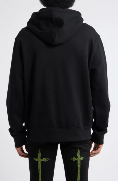 Rta Dion Oversize Black Circuit Logo Cotton Hoodie