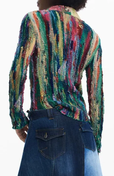 Desigual Textured Button-up Shirt In Multi