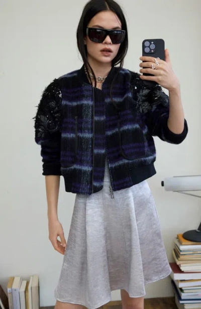 Desigual Sequin Appliqué Crop Jacket In Multi
