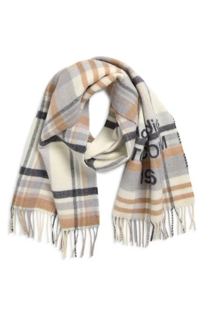 Acne Studios Scarf Featuring Fringed Edges Plaid Pattern In Brown