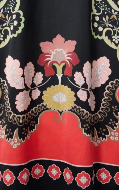 La Doublej Icon Clingy Swing Floral-print Stretch-satin Maxi Dress In Black