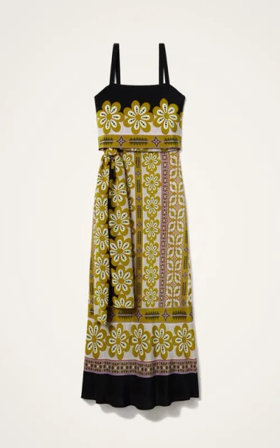 La Doublej Slip-around Floral-print Maxi Dress In Green