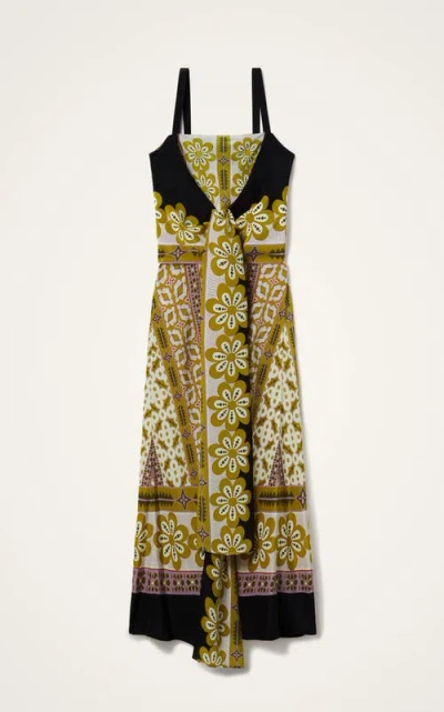 La Doublej Slip-around Floral-print Maxi Dress In Green